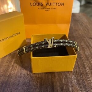 Upcycled Louis Vuitton Brown Monogram Bracelet (6.25in)